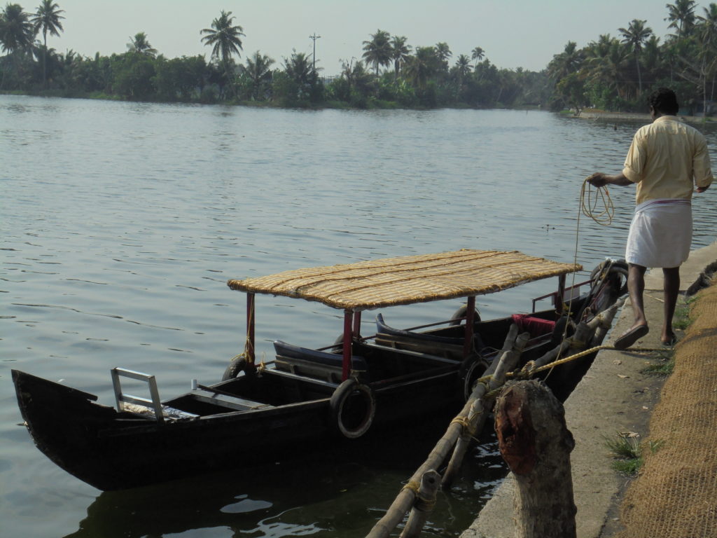 This photo shows our boat with its sun canopy to protect us from the strongest rays