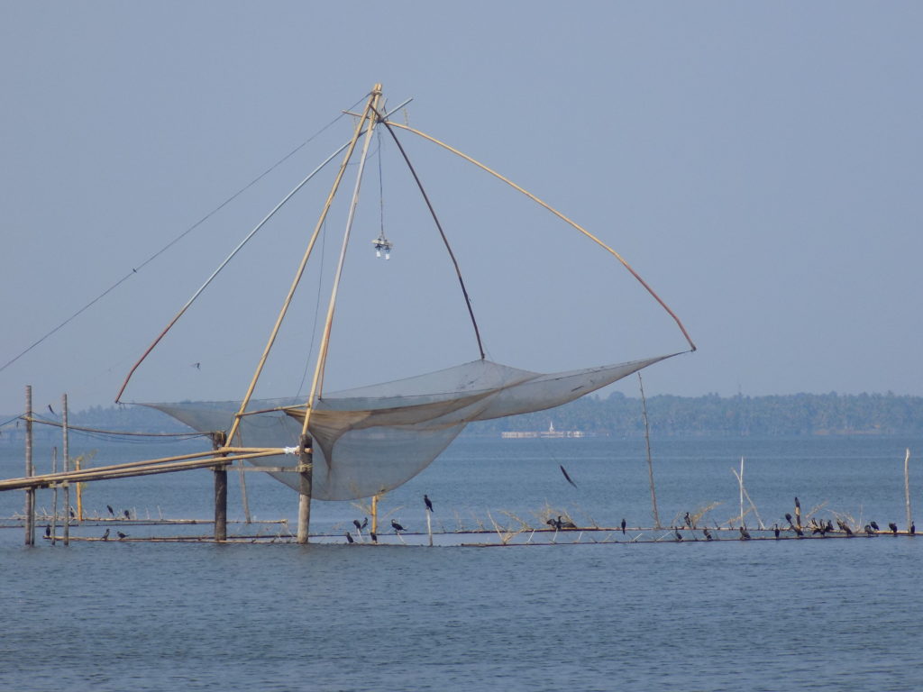 This photo shows the traditional fishing nets which we could see from the veranda at Lovedale