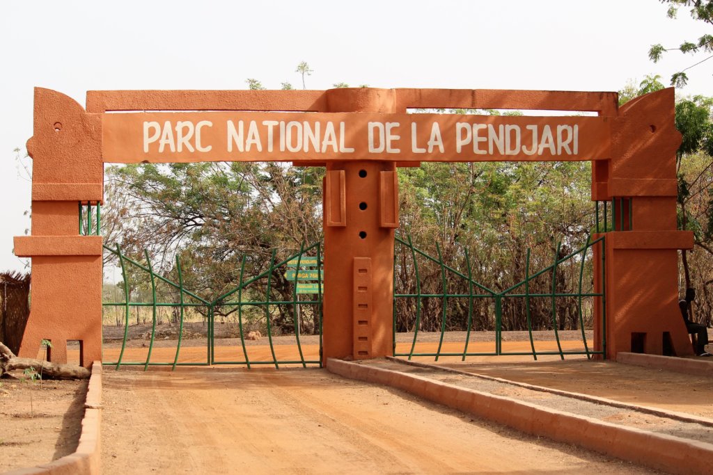 This photo shows the sign at the entrance to Pendjari National Park